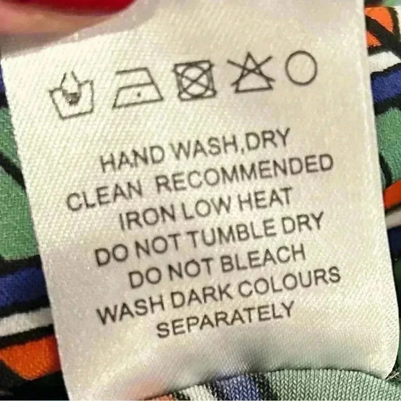 Jolie Moi Green Geometric Flowy Sleeve Midi Dress Women Size 14 EU 42 Cut Out - Picture 11 of 15